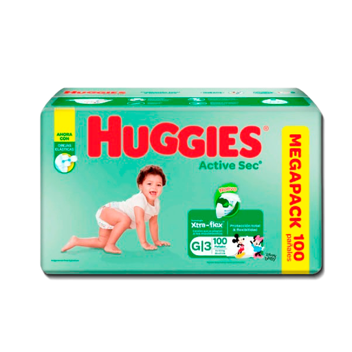 [68909] PAÑAL HUGGIES ACT-SEC XTRA-FLEX E3/Gx100+PROMO 