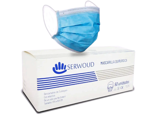 [69197] MASCARILLA QUIRUR SERWOUD C-ELAS DESCx50 