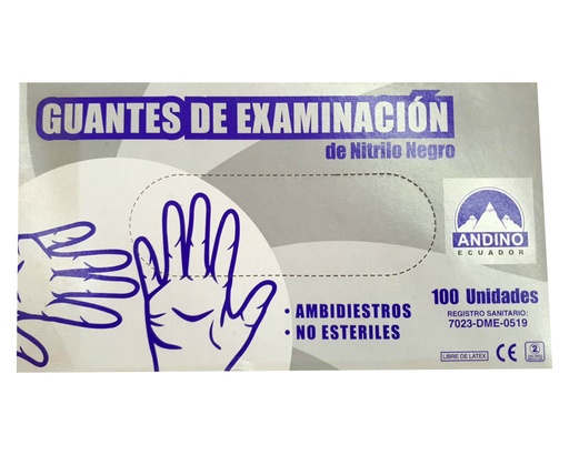 [69584] GUANTE EXAM ANDINO NITRILO NEGRO T-Mx100 