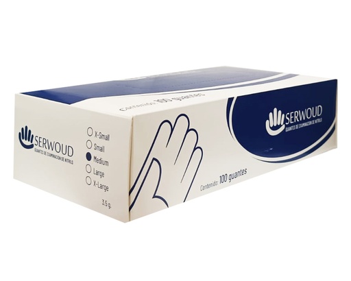 [69996] GUANTE EXAM SERWOUD NITRILO T-Mx100 