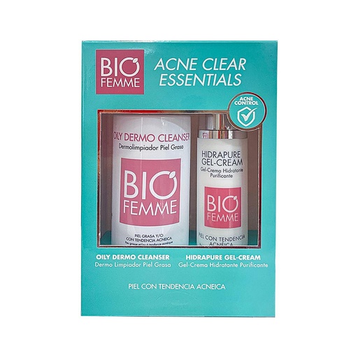 [70234] BIOFEMME ACNE CLEAR ESSENTIALS(DERMO LIMx200ML+GEL-CREM HIDRAx50ML) 