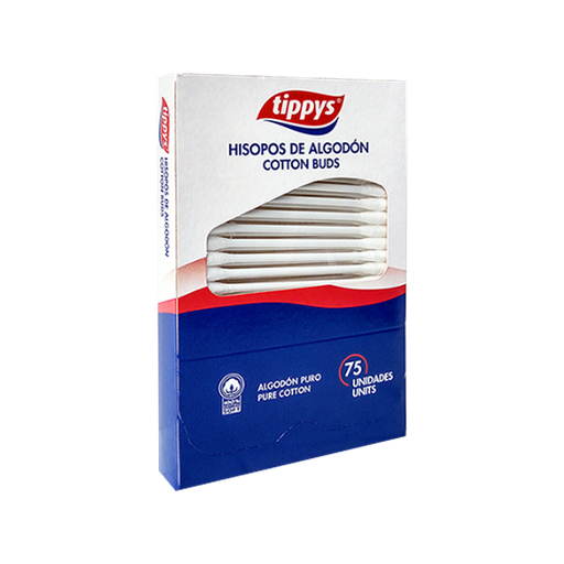 [70374] COTONETE TIPPYS PLASTICO CAJAx75 