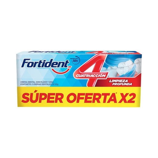 [70691] PASTA FORTIDENT 4-LIMPIEZA PROFUNDAx85GRx2 