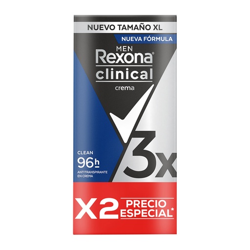 [70698] *DESOD REXONA MEN CLINICAL 3X CLEAN CREMAx58GRx2 