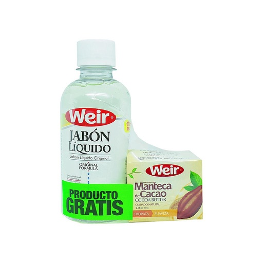 [70904] MANTECA CACAO WEIRx60GR+JABON LIQUIDO ORIGx250ML 