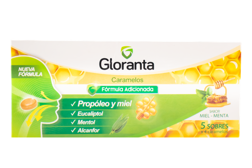 [71153] CARAMELO GLORANTA MIEL-MENTA SOBx5(4) 