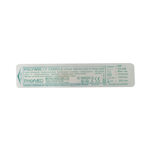 [71291] CATETER INTRAVENOSO POLYWIN #14G 