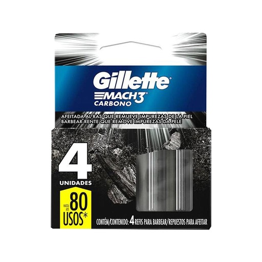 [71586] REPUESTO GILLETTE MACH3 CARBx4 