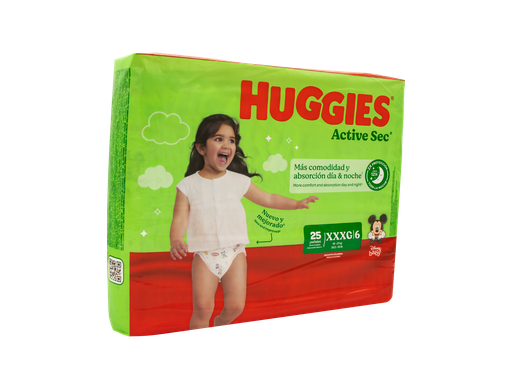 [72005] PAÑAL HUGGIES ACT-SEC E-FLEX E6/XXXGx25 