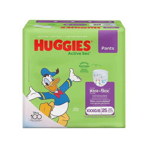 [72266] PAÑAL HUGGIES ACT-SEC E-FLEX PANTS E6/XXXGx25 