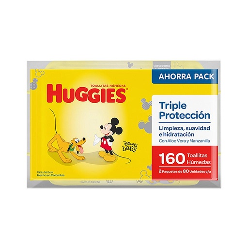 [72267] TOALLITA HUM HUGGIES T-PROTEC A-VERA&MANZx160 