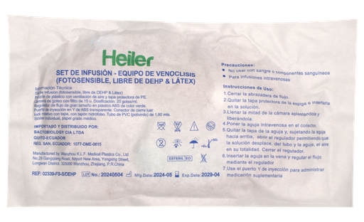 [72283] EQUIPO VENOCLISIS (SET DE INFUSIÓN)HEILER 02339-FS-S/DEHP 