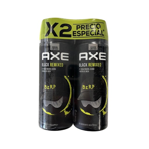 [73063] *DESOD AXE BLACK REMIXED BZRP BODYSPRAY AERx150MLx2 