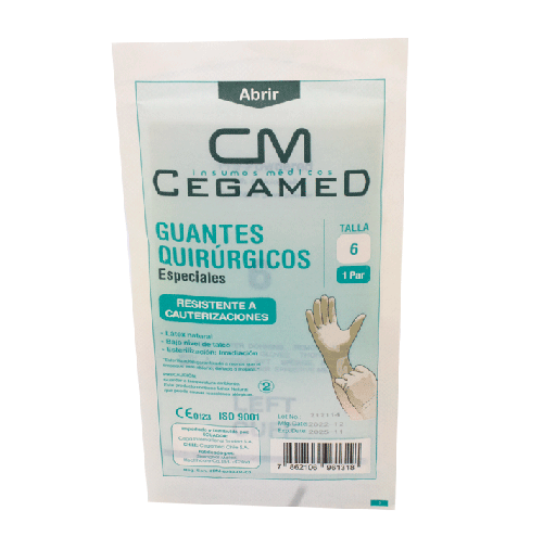 [74289] GUANTE QUIR CEGAMED ESP RES-CAUT #6 1PAR 