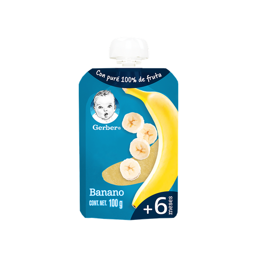 [74507] COMPOTA GERBER BANANA +6M POUCHx100GR 
