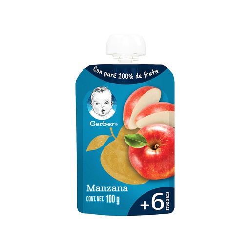 [74508] COMPOTA GERBER MANZANA +6M POUCHx100GR 