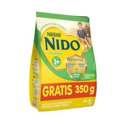[75463] LECHE NIDO 3+ PRE-ESCOLAR FDAx1KG GRATIS 350GR 