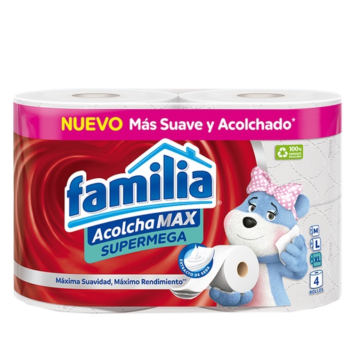 [75506] PAPEL HIG FAMILIA ACOLCHAMAX SUPERMEGA TALLA XLx4 