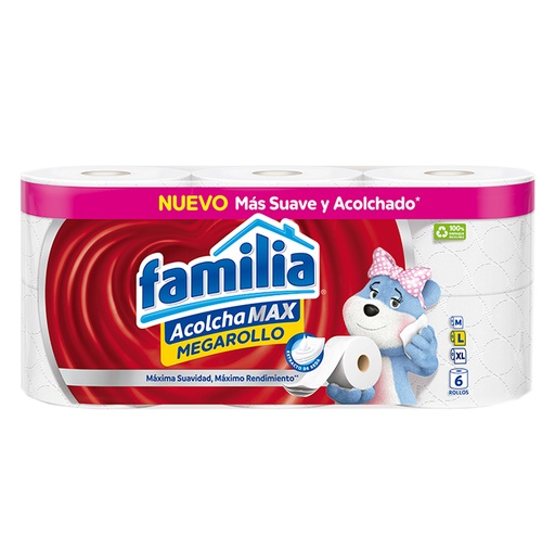 [75507] PAPEL HIG FAMILIA ACOLCHAMAX MEGAROLLO TALLA Lx12 