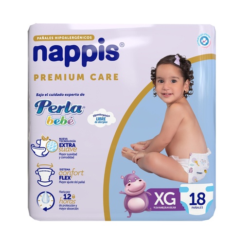[75822] PAÑAL NAPPIS PREMIUM CARE XGx18 