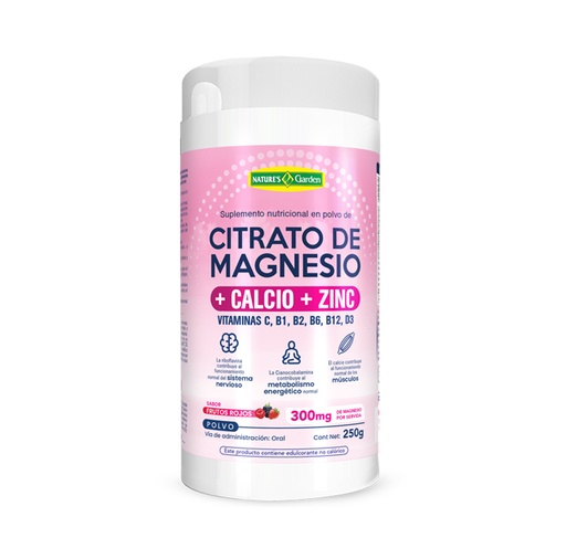 [76000] CITRATO MAGNESIO NATURES GARDEN FRU ROJOS POLVOx300MGx250GR 