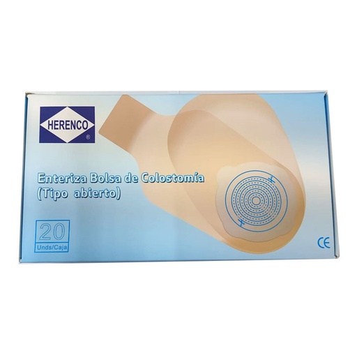 [76722] BOLSA COLOSTOMIA HERENCO T-ABIERTOx20 REF UD-60A-1P 