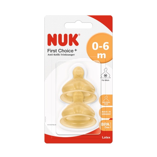 [02908] CHUPON NUK F-CHOICE LATEX MEDIUM 0-6Mx2 