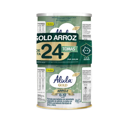 [76792] LECHE ALULA GOLD ARROZ 0-12M LATAx200GRx2 