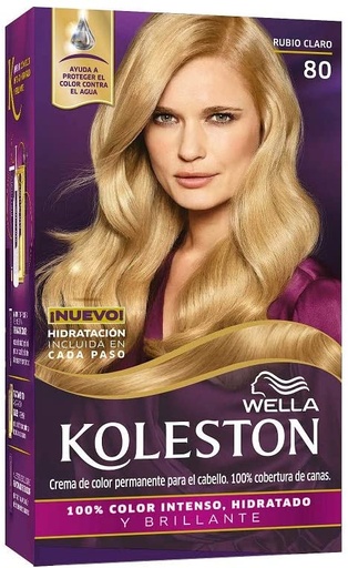 [01599] TINTE KOLESTON CREMA#80 RUBIO CLARO KIT 