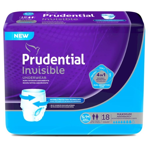 [10255] PAÑAL PRUDENTIAL INVISIBLE S/Mx18 